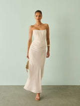 Isra Drape Strapless Maxi Dress Forever New