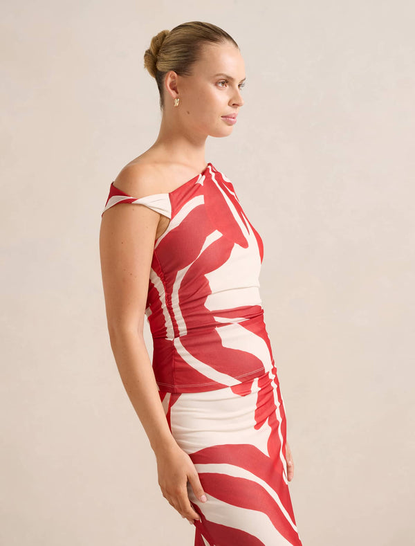 Mimi Off Shoulder Mesh Top Forever New