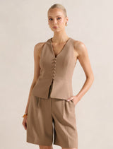 Honey V Neck Waistcoat