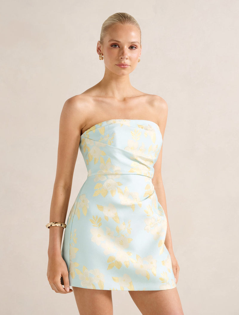 Cleo Jacquard Mini Dress Forever New