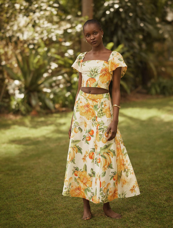 Jane Printed Cropped Top Forever New