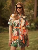 Sabine Printed Shirt Mini Dress Forever New