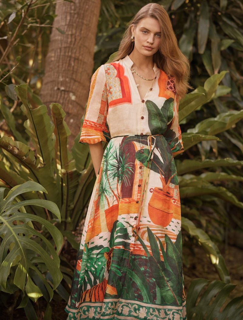 arabella midi dress Arabella Printed Midi Dress Casablanca Holiday