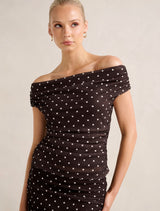 Mimi Off Shoulder Mesh Top Forever New