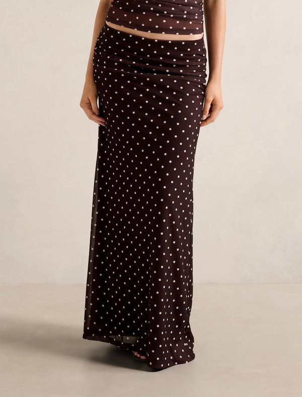 Mimi Flute Maxi Skirt Choc Kinsey Co-Ord Forever New