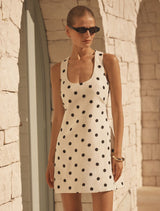 Vivienne Scoop Neck Linen Mini Dress