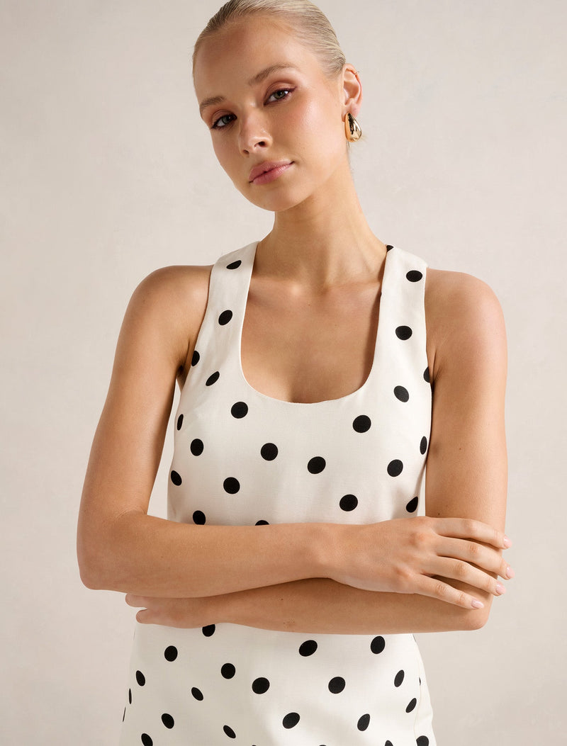 Vivienne Scoop Neck Linen Mini Dress Forever New