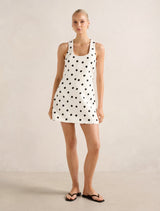 Vivienne Scoop Neck Linen Mini Dress