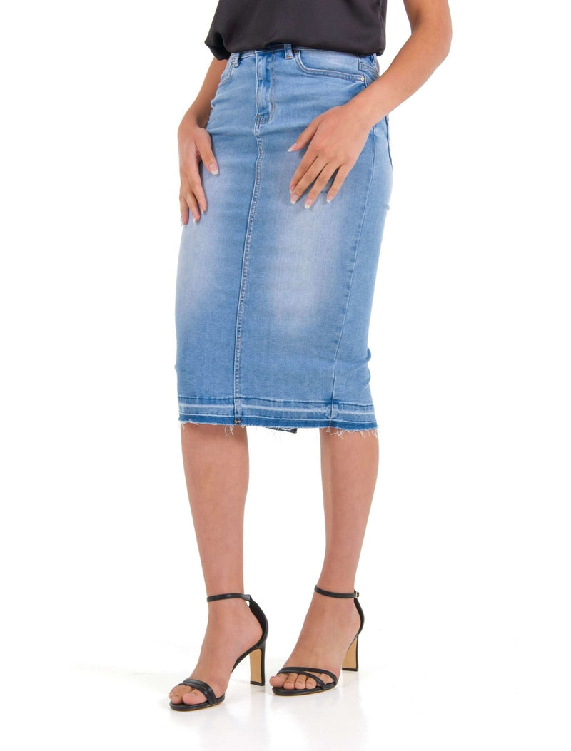 Dinah Denim Midi Pencil Skirt - Forever New