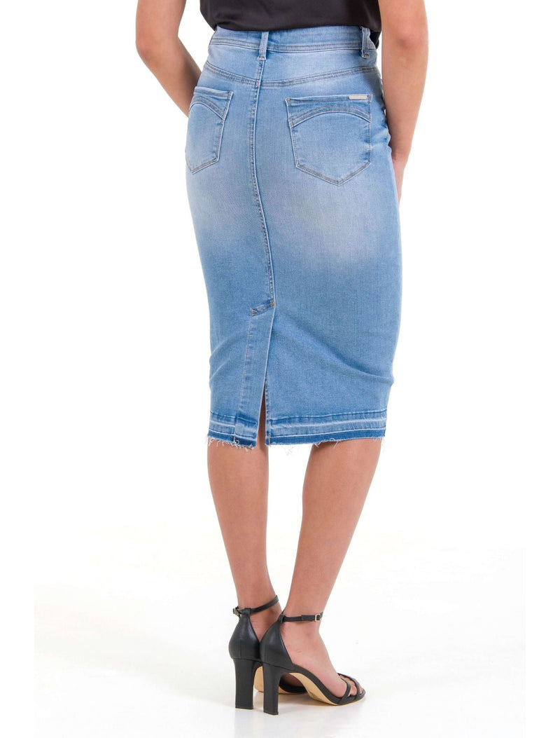 Dinah Denim Midi Pencil Skirt - Forever New