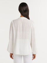 Sienna Vertical Broderie Blouse Forever New