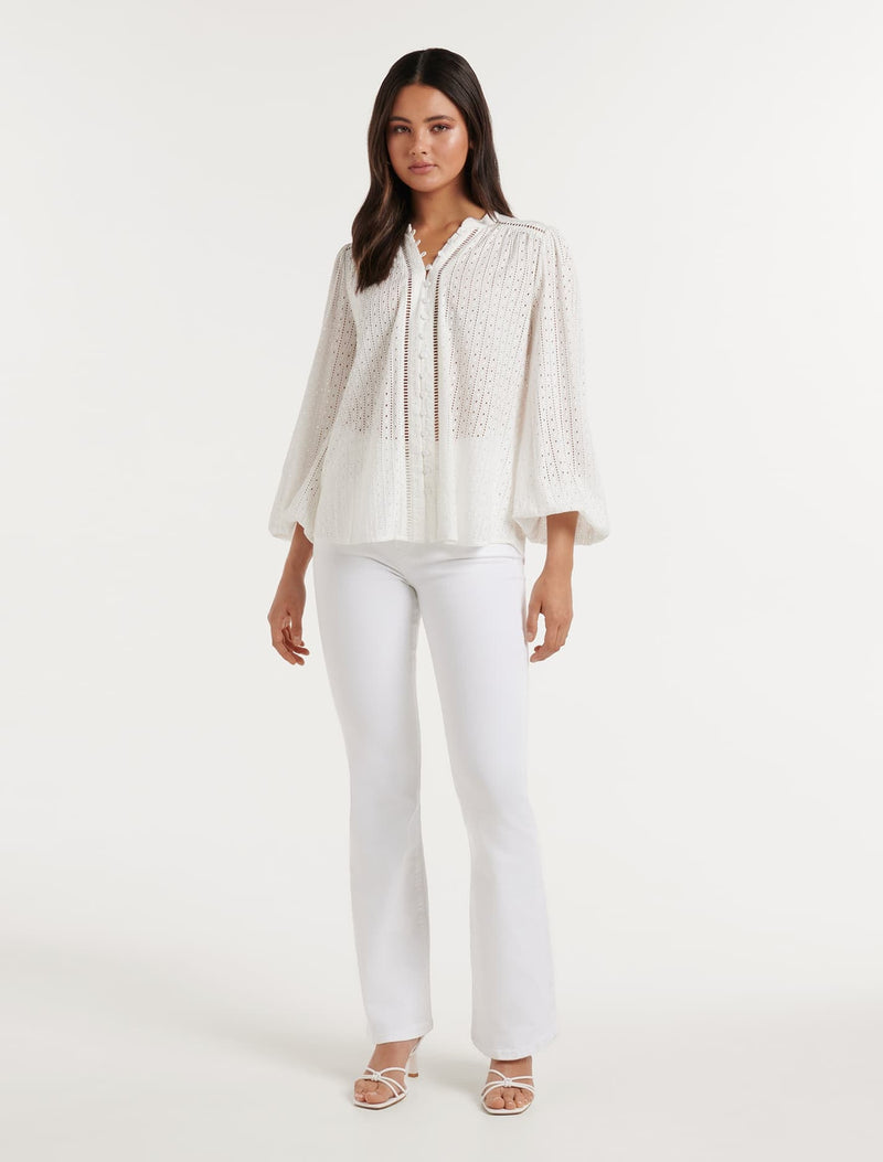 Sienna Vertical Broderie Blouse Forever New