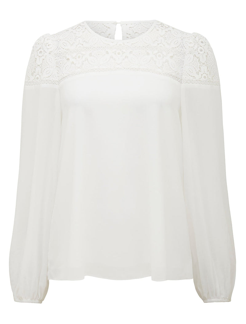 Elina Long Sleeve Lace Blouse Forever New