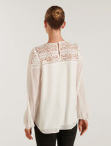 Elina Long Sleeve Lace Blouse Forever New