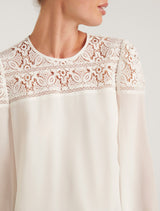 Elina Long Sleeve Lace Blouse Forever New