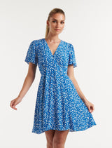 Mae Flutter Sleeve Mini Dress Forever New