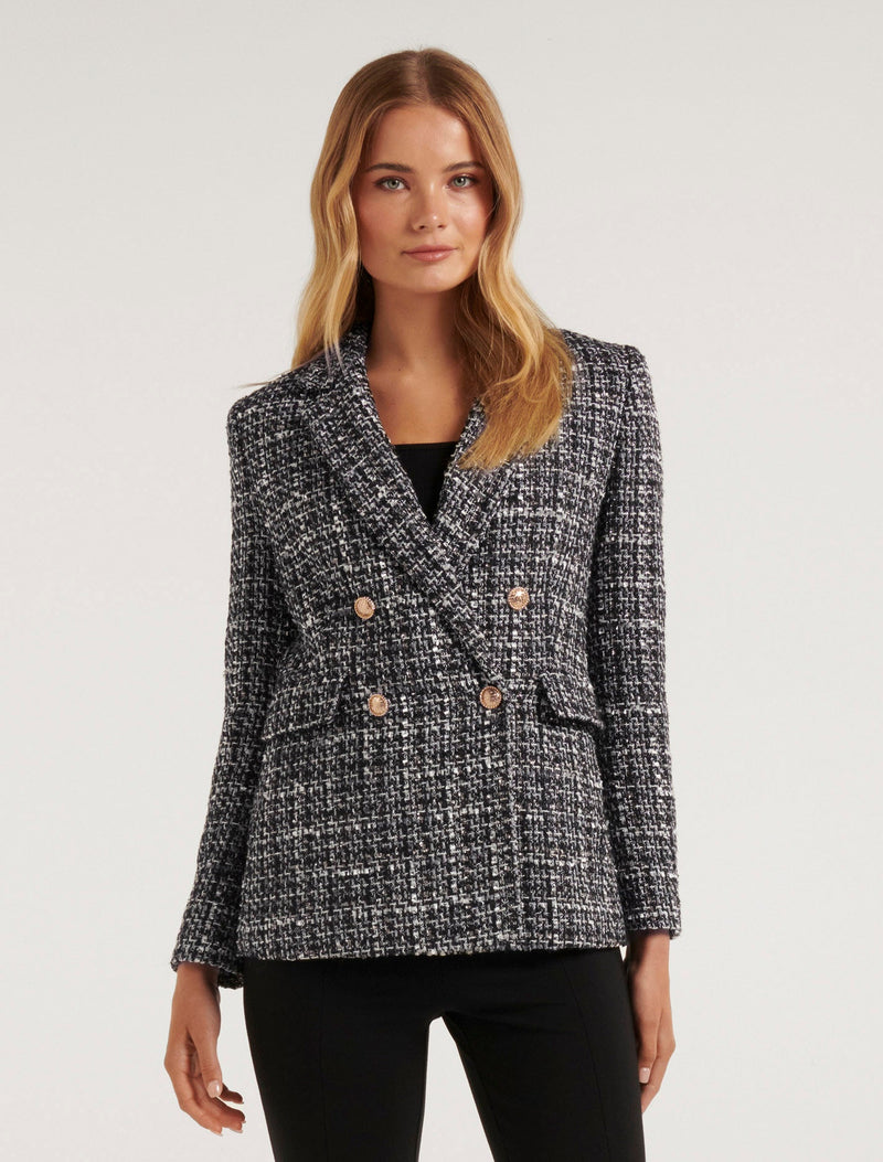 Camilla Double Breasted Boucle Jacket Forever New