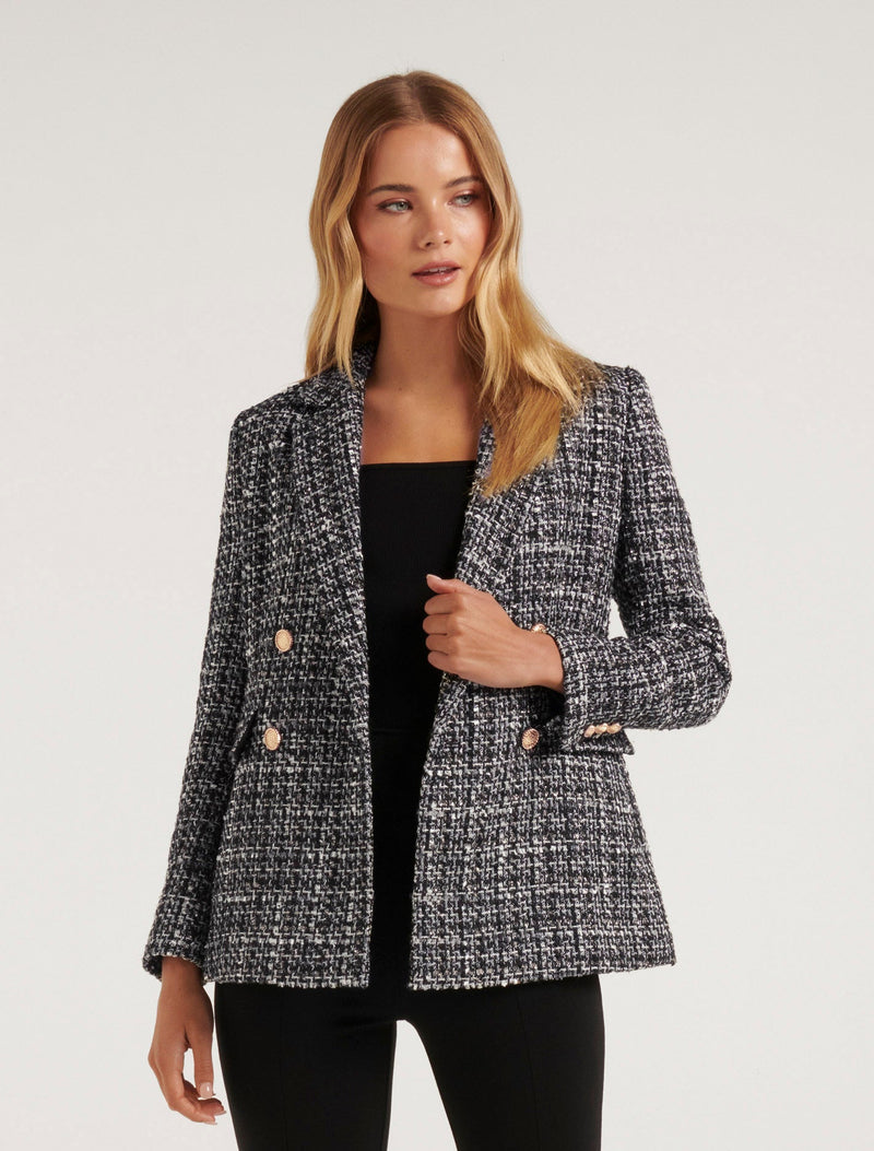 Camilla Double Breasted Boucle Jacket Forever New