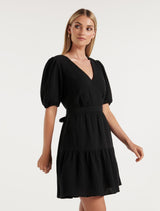 Alina Tiered Wrap Mini Dress Forever New