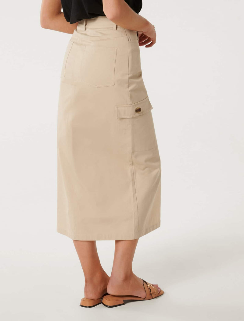 Evelyn Split Midi Skirt Forever New