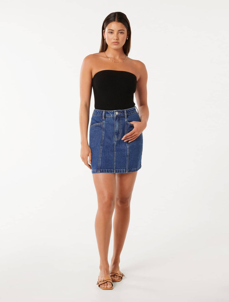 Kaylie Denim Mini Skirt Forever New