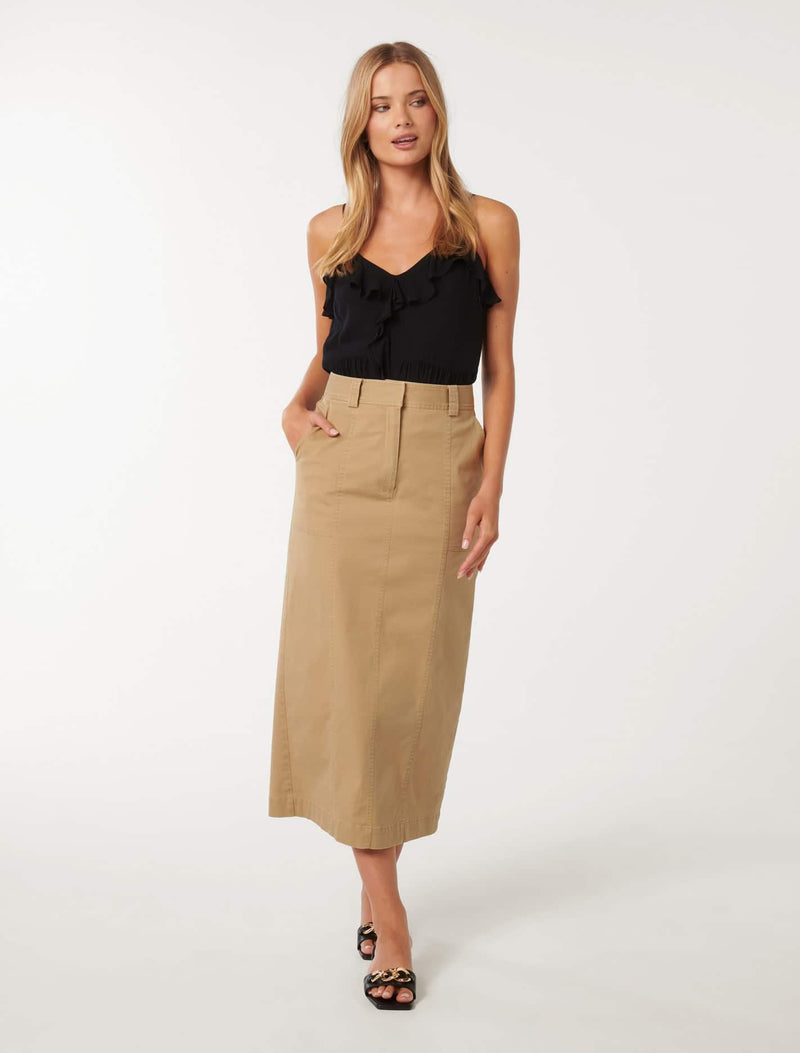 Farrah Pintuck Maxi Skirt Forever New