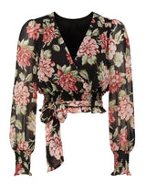 Arianna Shirred Waist Printed Blouse - Forever New