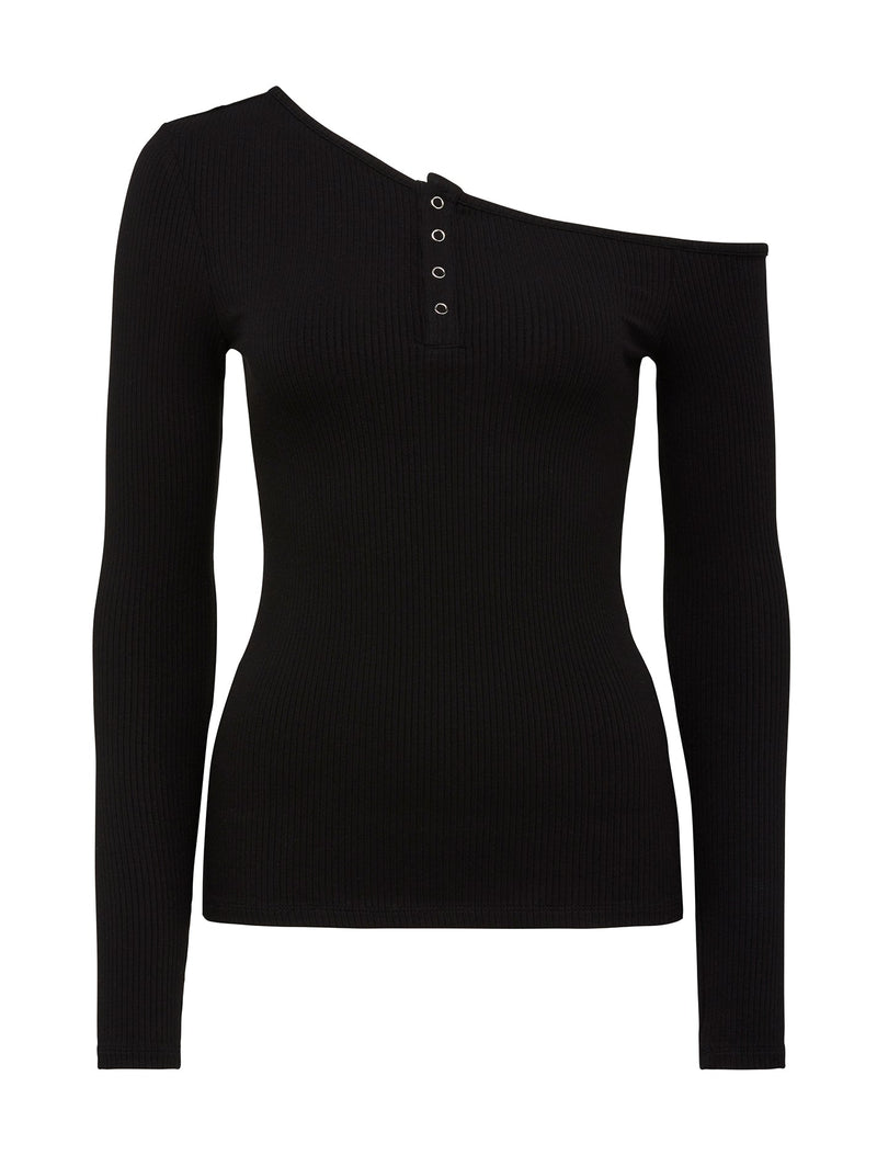 Ellie Tipped Shoulder Henley Top - Forever New