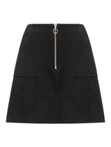 Elisa Zip Front Suedette Mini Skirt - Forever New
