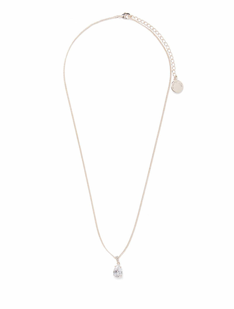 Armelle Tear Drop Cubic Zirconia Pendant Necklace Necklace - Forever New