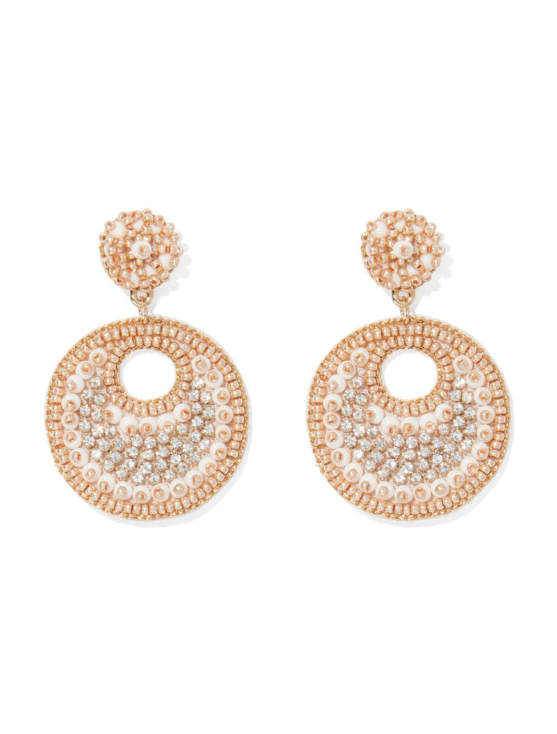 Dana Dia & Beaded Circle Drop Earrings - Forever New