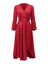 Marilyn Satin Wrap Midi Dress - Forever New