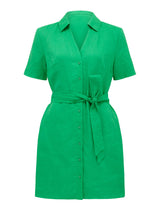 Flossy Mini Linen Shirt Dress Forever New