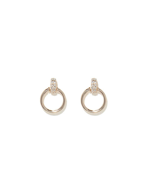 Tia Crystal Classic Mini Hoop Earrings - 0 - Gold - Forever New