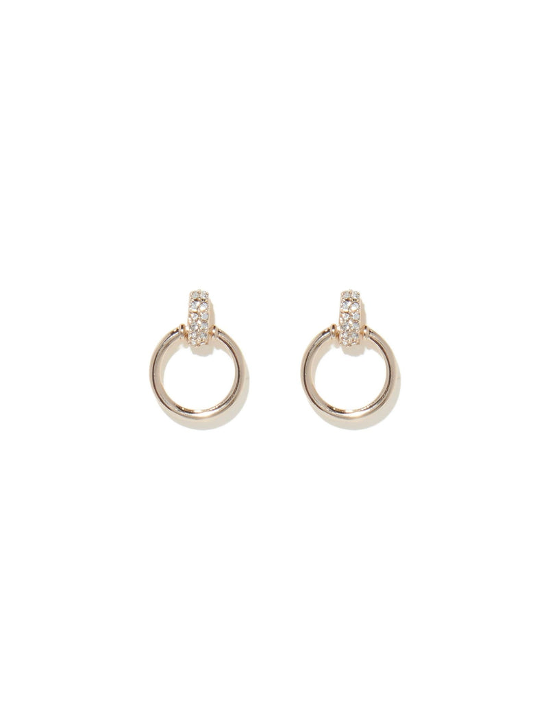Tia Crystal Classic Mini Hoop Earrings - 0 - Gold - Forever New