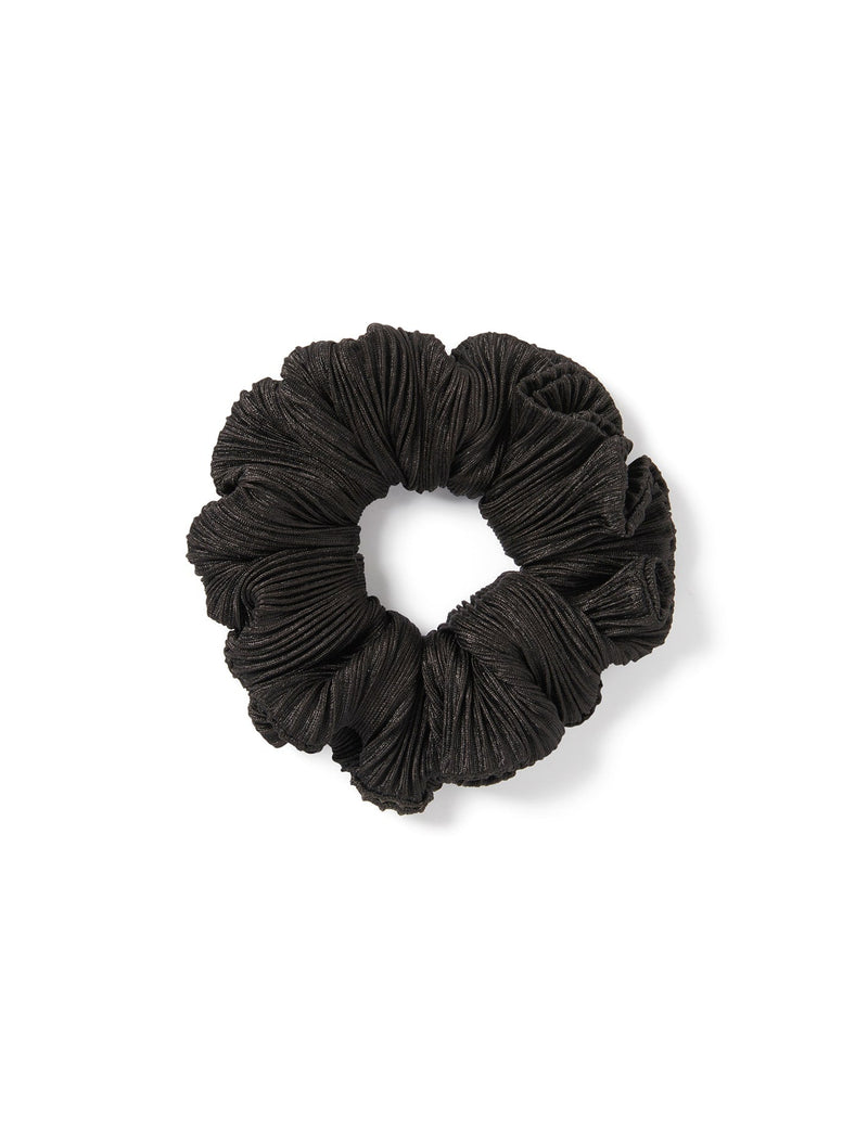 Kim Pleated Scrunchie - 0 - Black - Forever New