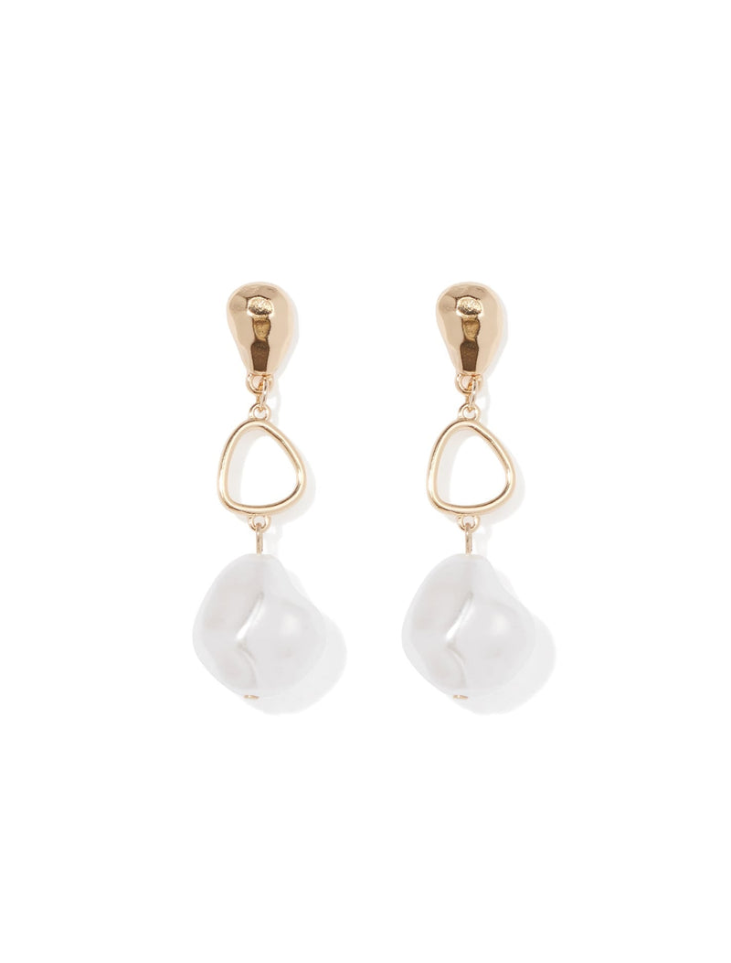 Candice Organic Pearl Drop Earrings 0 Pearl Forever New