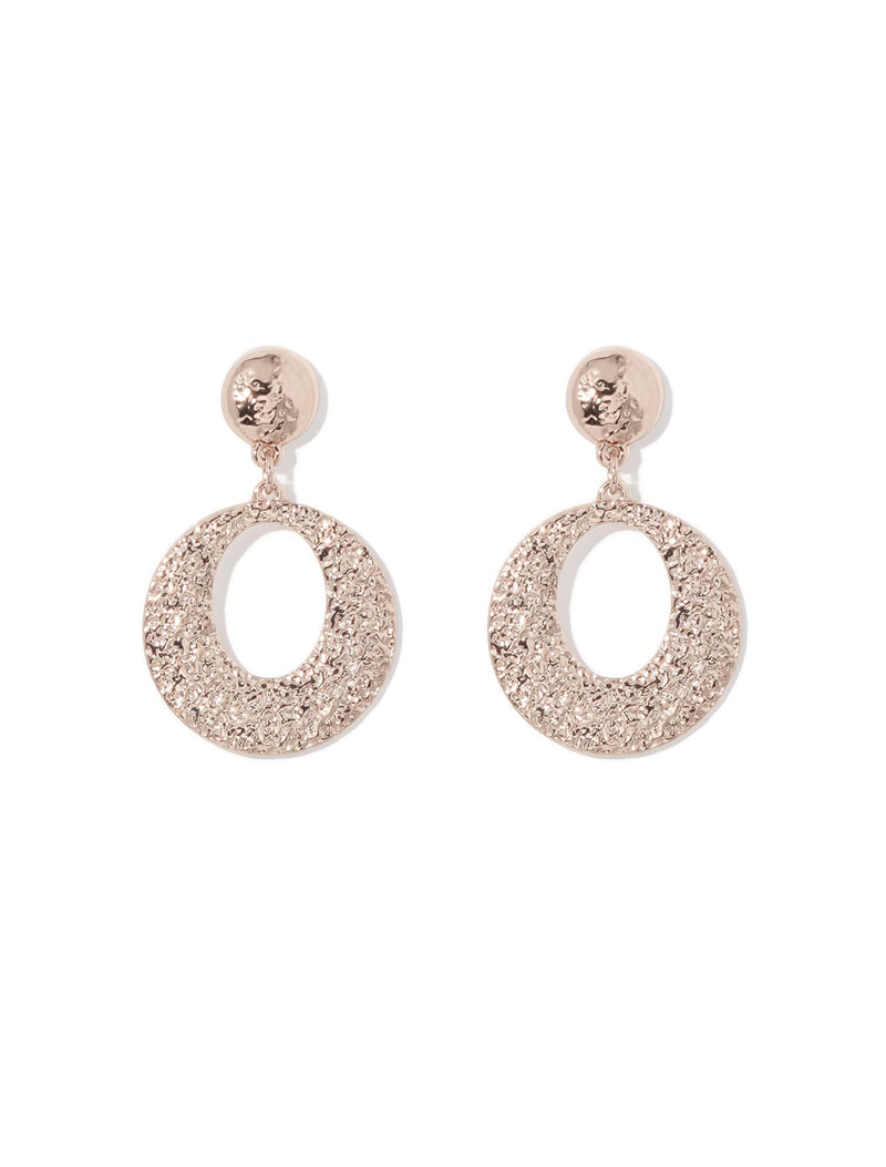 Toni Circle Textured Earrings Gold Forever New