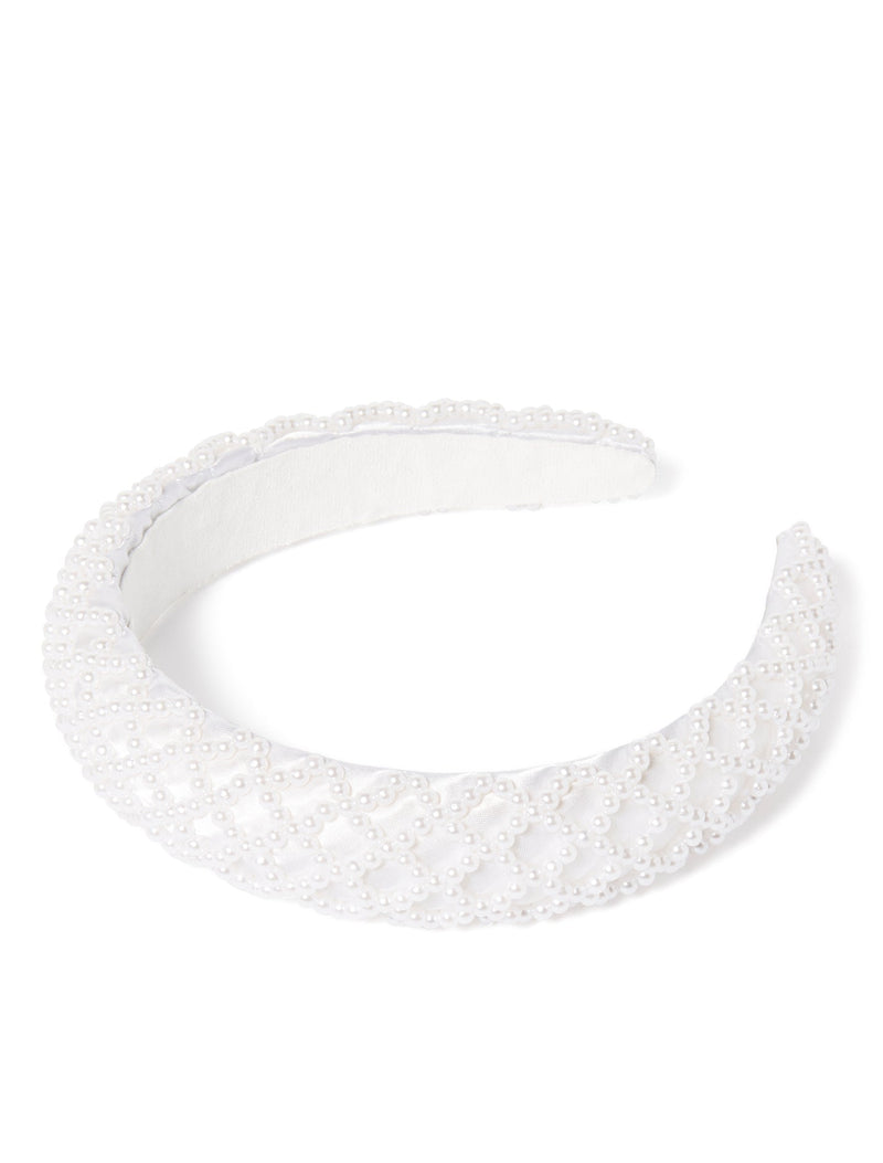 Candice Padded Pearl Headband 0 Pearl Forever New