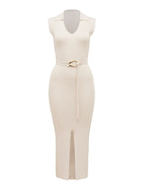 Suzana Collar Belted Knit Dress Forever New