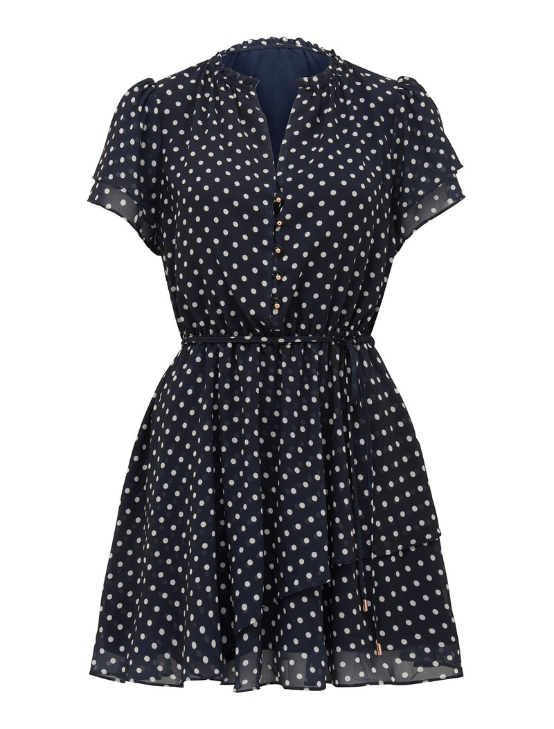 Bea Flutter Sleeve Mini Dress Forever New