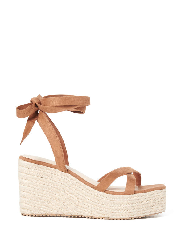 Aliliah Ankle Wrap Espadrille Wedge Heel Tan Forever New