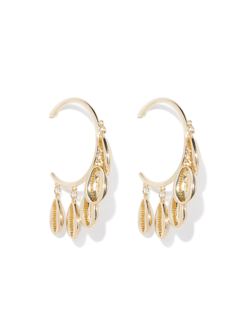 Arista Shell Hoop Earrings Forever New