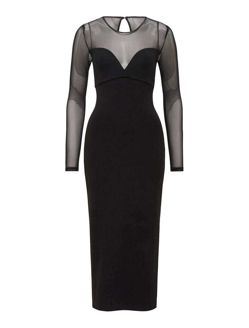 Roxy Mesh Detail Bodycon Midi Dress Forever New