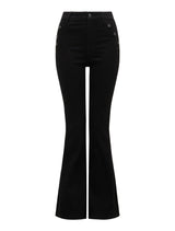 Freya High-Rise Button Flare Jeans Forever New