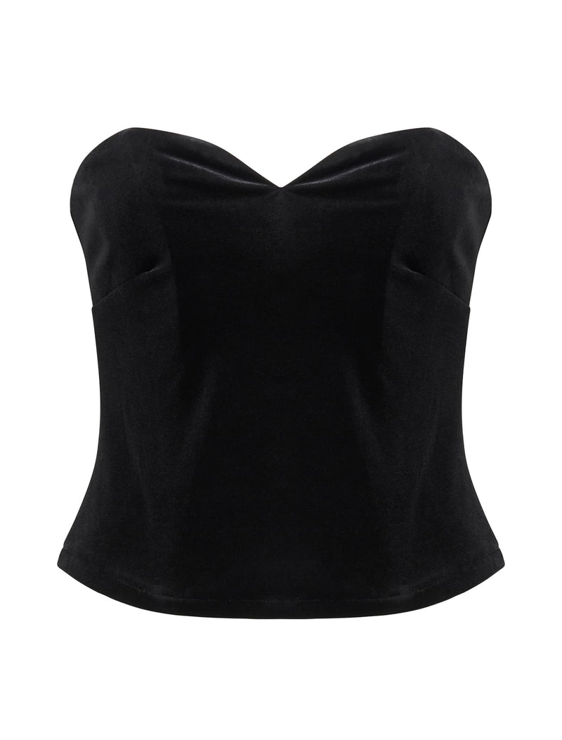 Yana Velvet Sweet Heart Bustier Top Forever New