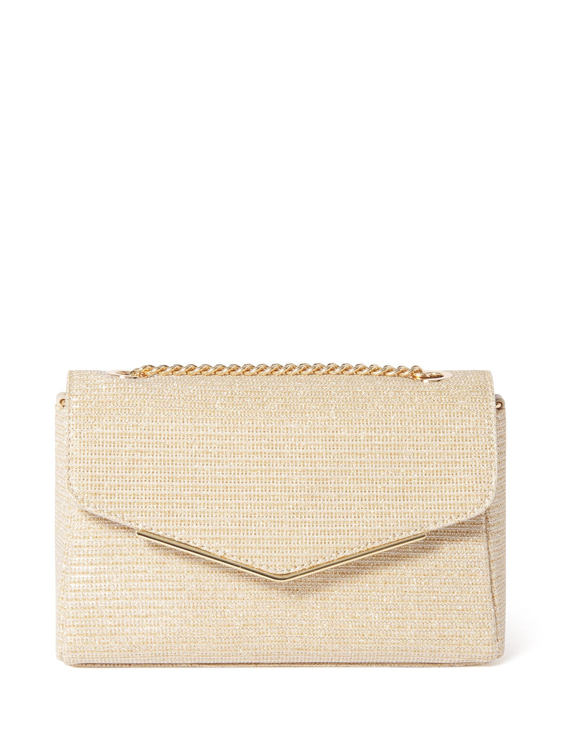 Elsie Envelope Sparkle Clutch Gold Shimmer Forever New