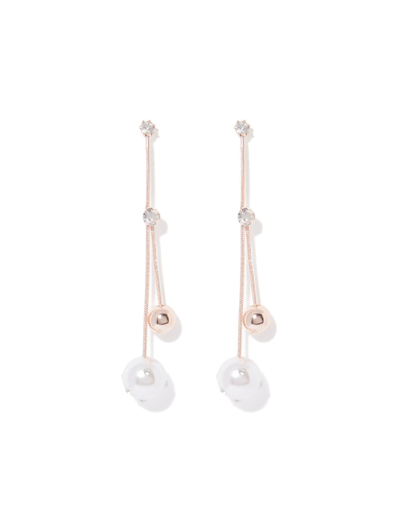 Harper Pearl & Ball Drop Earrings Forever New