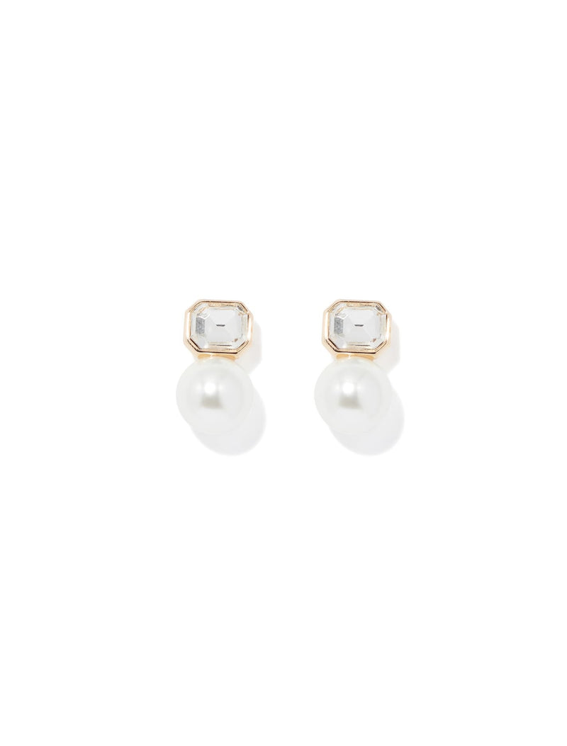 Angela Crystal & Pearl Stud Earrings Forever New