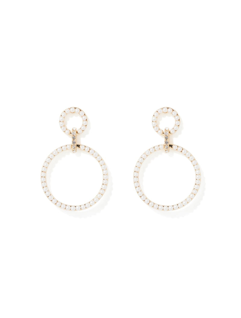Nyra Circle Pearl Drop Earrings Forever New